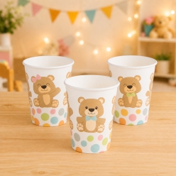 Teddy Bear Party Cups - 8Pk